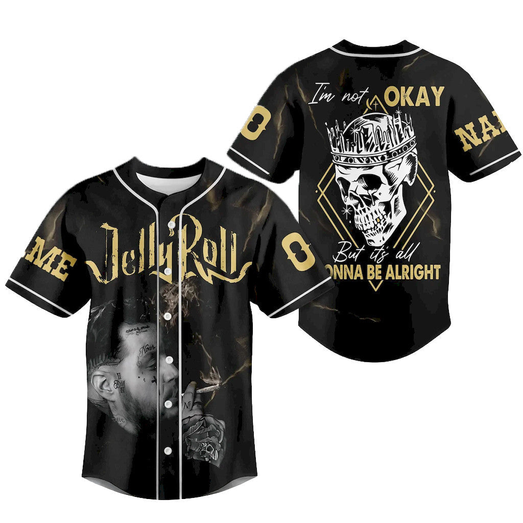 Personalized Jelly Roll I'm Not Okay But It's All Gonna Be Alright Jersey 2026 Jelly Roll Merch - Merchluma