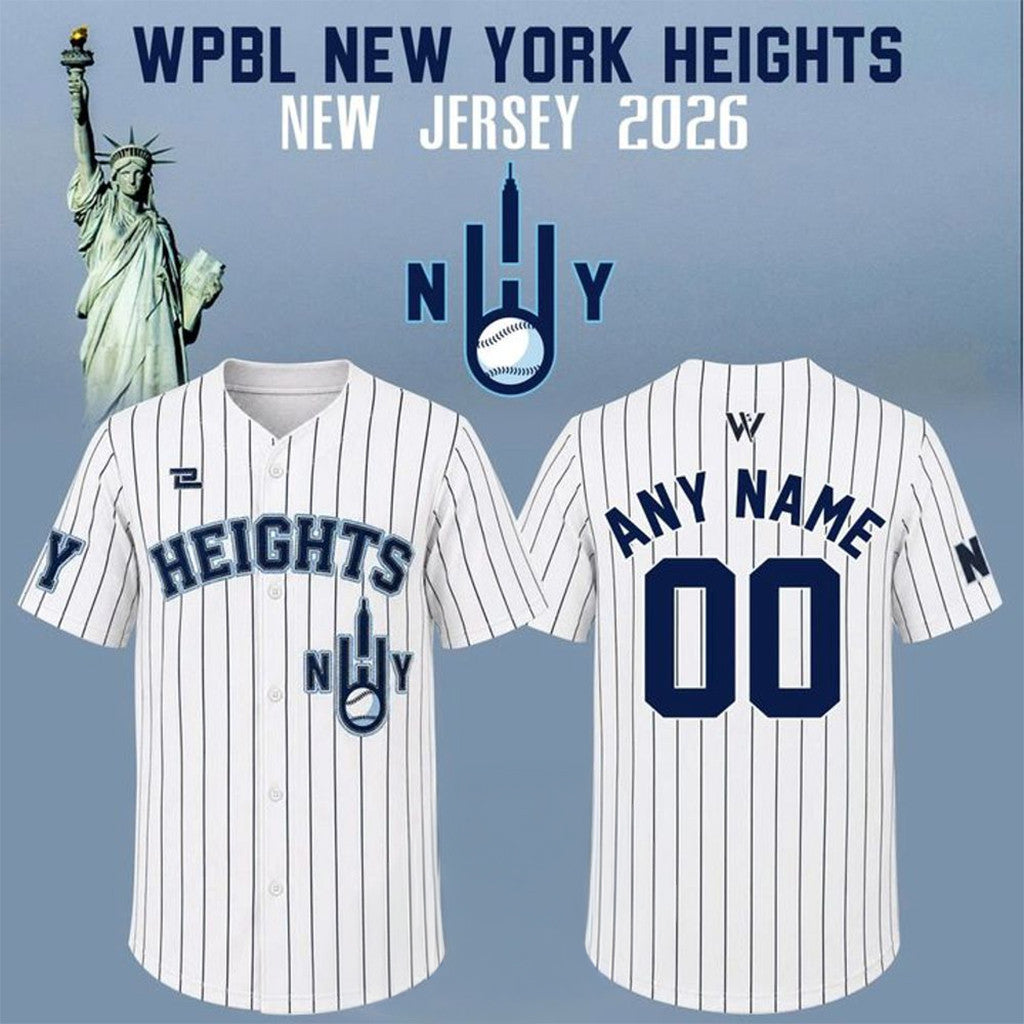 Personalized New York Heights WPBL New 2026 Season Home Baseball Jersey NY Heights Merch - Merchluma