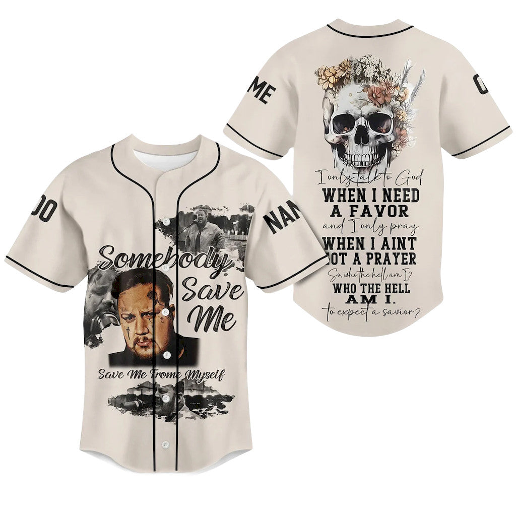 Personalized Jelly Roll Somebody Save Me From Myself Baseball Jersey 2026 Jelly Roll Merch - Merchluma