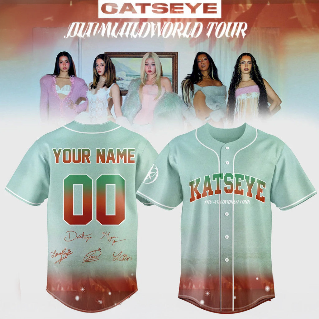 Personalized KATSEYE The Wild World Tour Baseball Jersey 2026 KATSEYE Merch Gift For Music Fans - Merchluma
