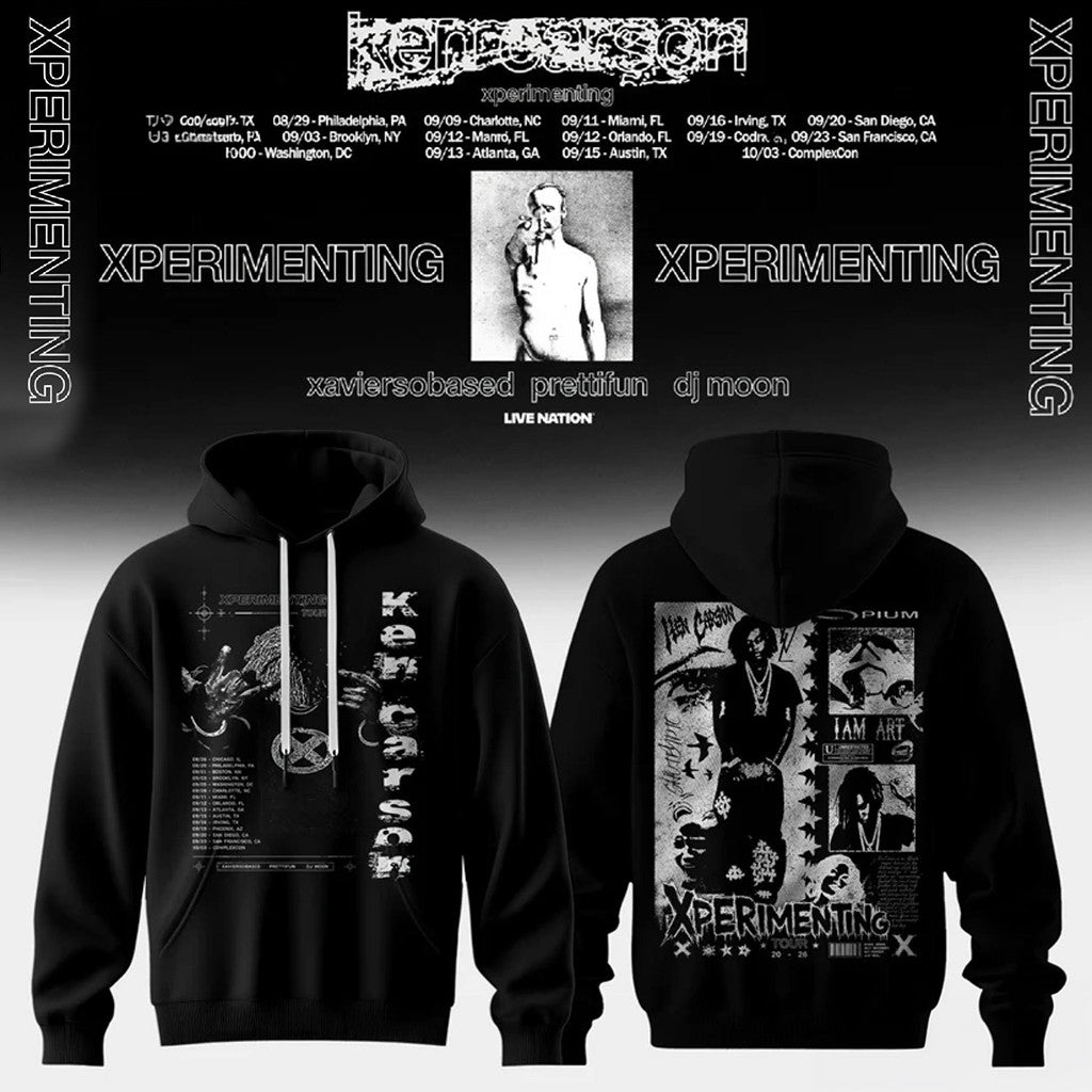 Ken Carson Xperimenting Hoodie Black Ken Carson Tour Merch 2026 Gift For Rapper Fans - Merchluma