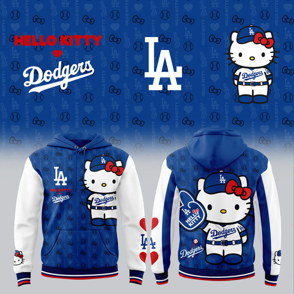 Los Angeles Dodgers Hello Kitty 2026 Hoodie LA Dodgers Merch Adorable Gift For Baseball Fans - Merchluma