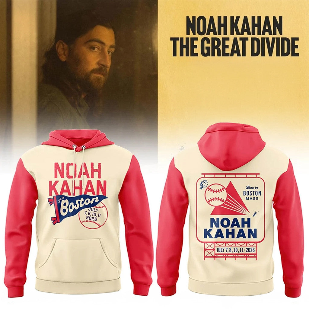 Noah Kahan Merch Tour 2026 NK The Great Divide Tour At Fenway Park Boston Hoodie Fan Gear Gifts - Merchluma
