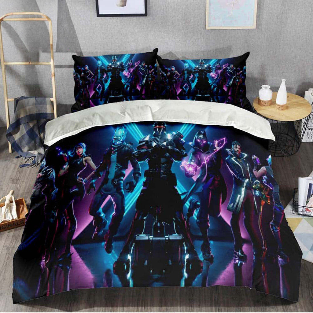 Fortnite Season 9 Cyber Warrior Squad Bedding Set Fortnite Cartoon Game Merch Unique Gift - Merchluma