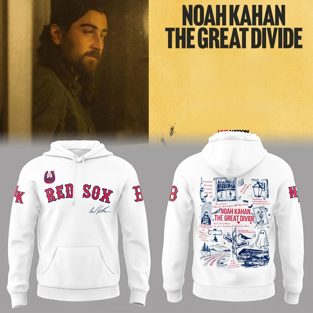 Noah Kahan X Red Sox Merch NK The Great Divide Tour At Fenway Park Boston Hoodie 2026 Fan Gifts - Merchluma