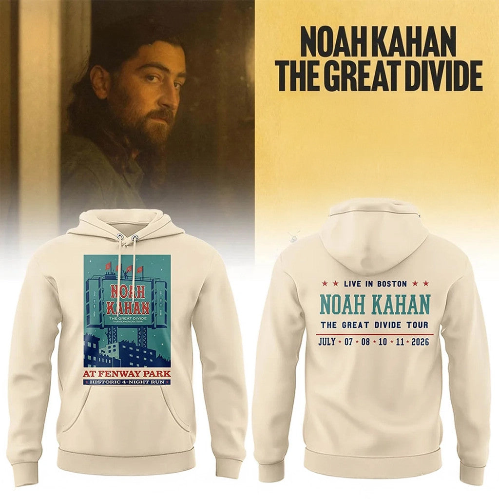 Noah Kahan Boston Merch 2026 The Great Divide Tour At Fenway Park Boston Hoodie Music Fan Gifts - Merchluma