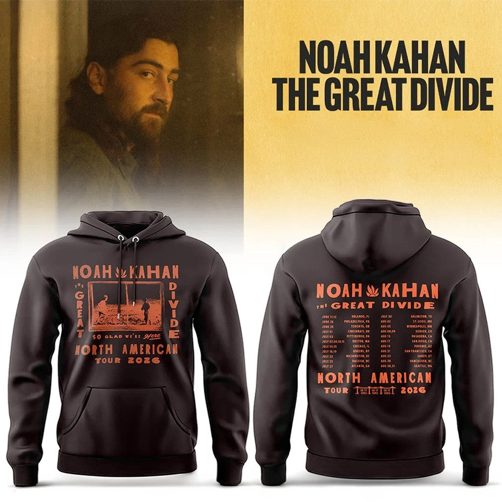 Noah Kahan Merch Tour 2026 NK The Great Divide Tour Hoodie Music Related Gifts For Guys - Merchluma