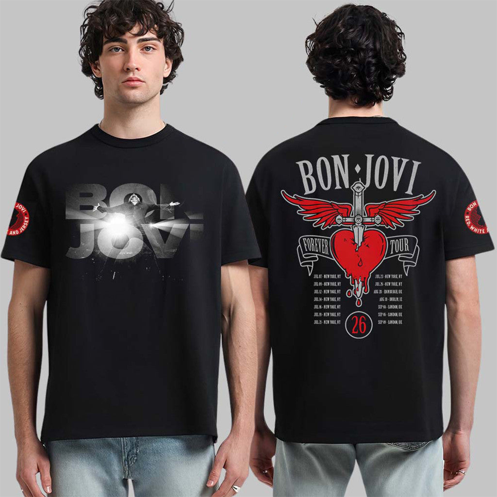 Bon Jovi Forever Tour 2026 Merch Bon Jovi Bright Light T-Shirt Birthday Gift For Him - Merchluma