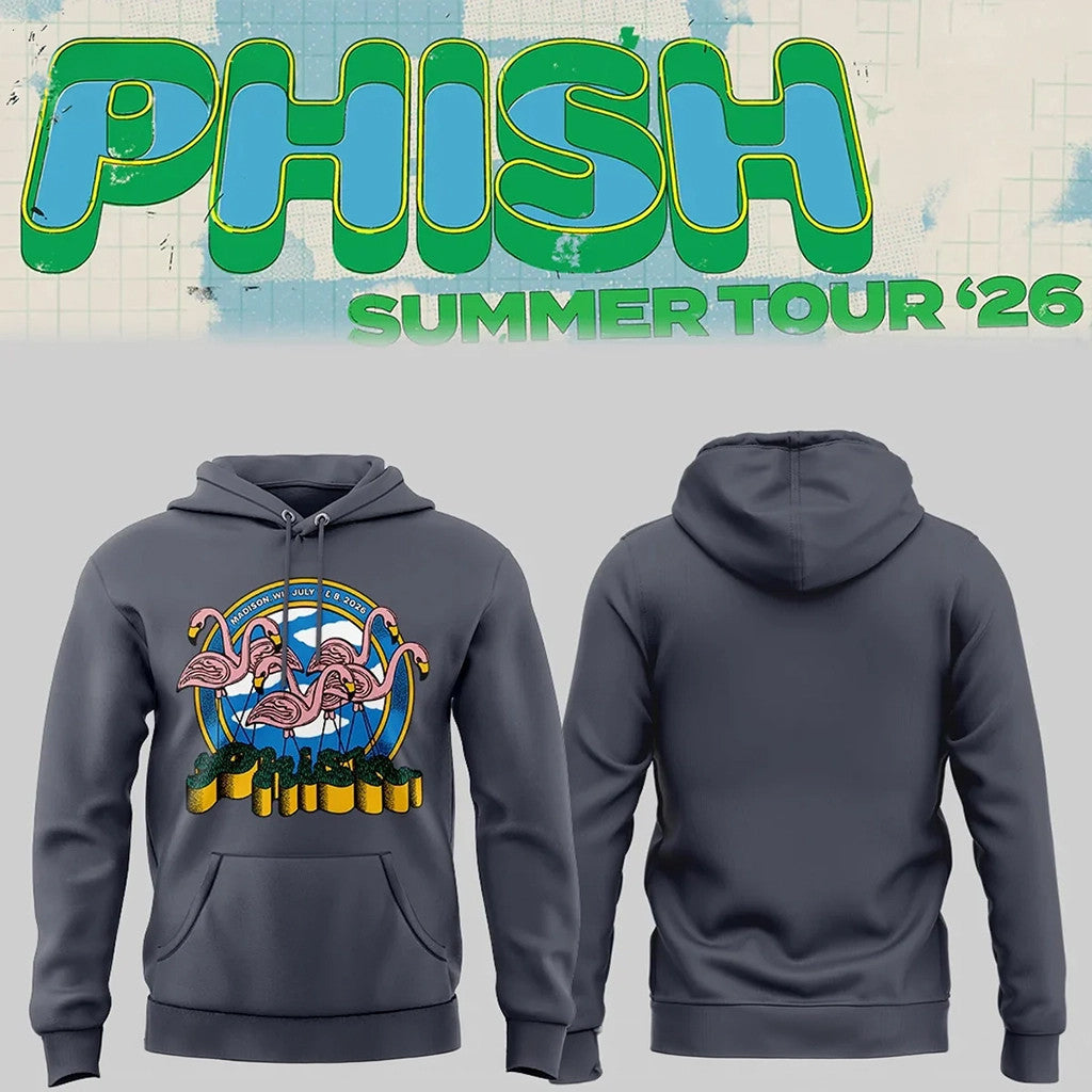 Phish Summer Tour 2026 Flamingo Hoodie Phish Band Merch Gifts For Music Lovers - Merchluma