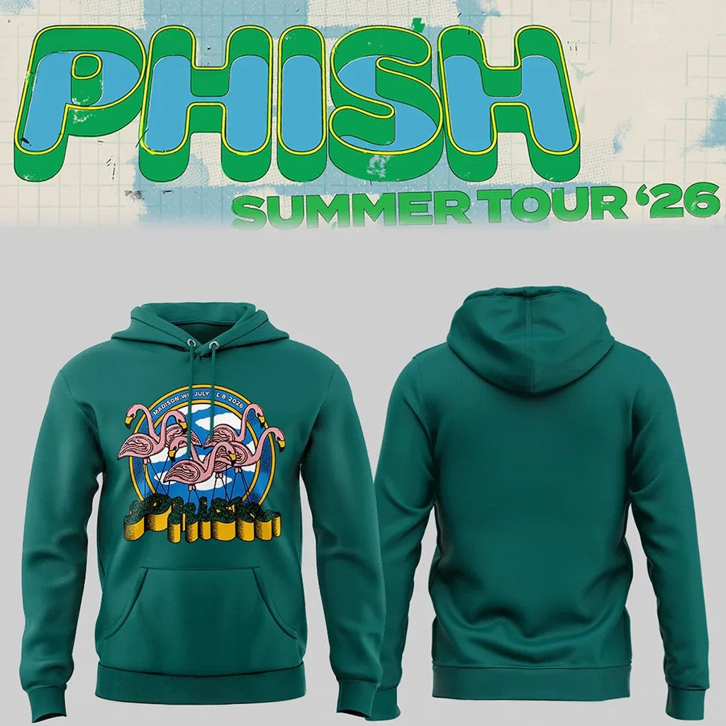 Phish Summer Tour 2026 Hoodie Flamingos Hoodie Phish Merch Gifts For Music Fans - Merchluma