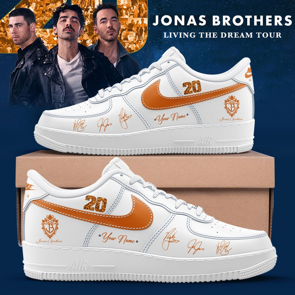 Personalized Jonas Brothers Living The Dream Tour 2026 Signature Sneakers Jonas Brothers Merch - Merchluma