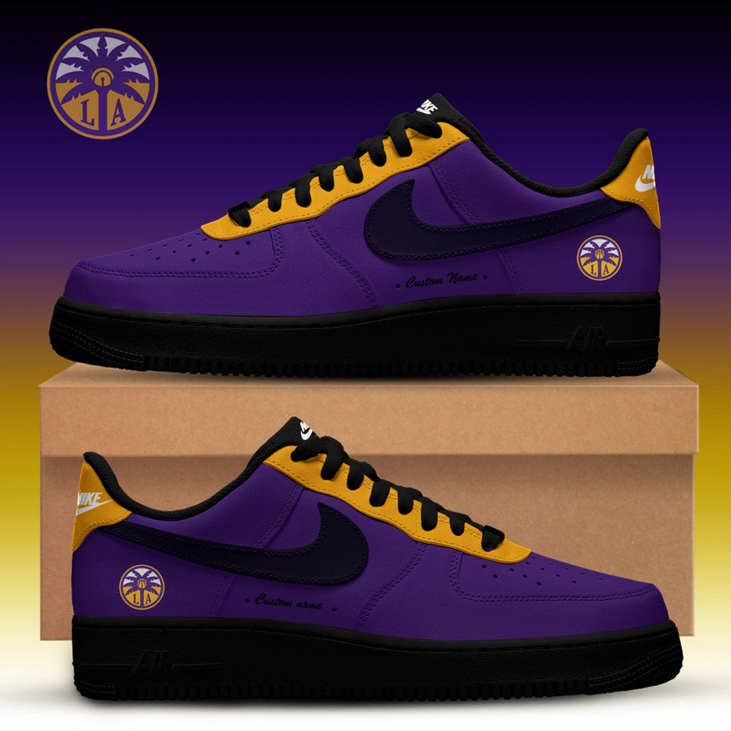 Personalized Los Angeles Sparks WNBA X Back 2 Black Shoes Sneakers For Fans LA Sparks Merch - Merchluma