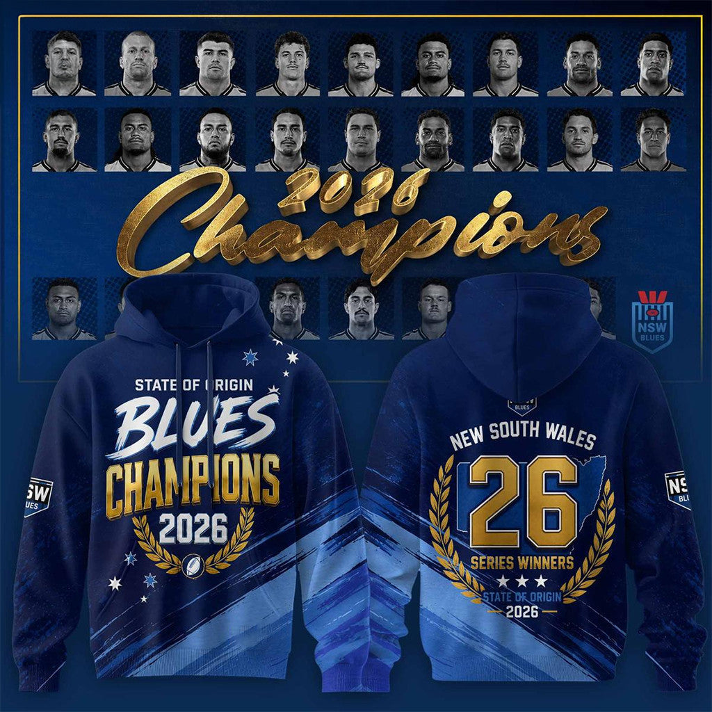 New South Wales Blues 2026 State Of Origin Champions Hoodie NSW Blues Merch Gift For Rugby Fan - Merchluma