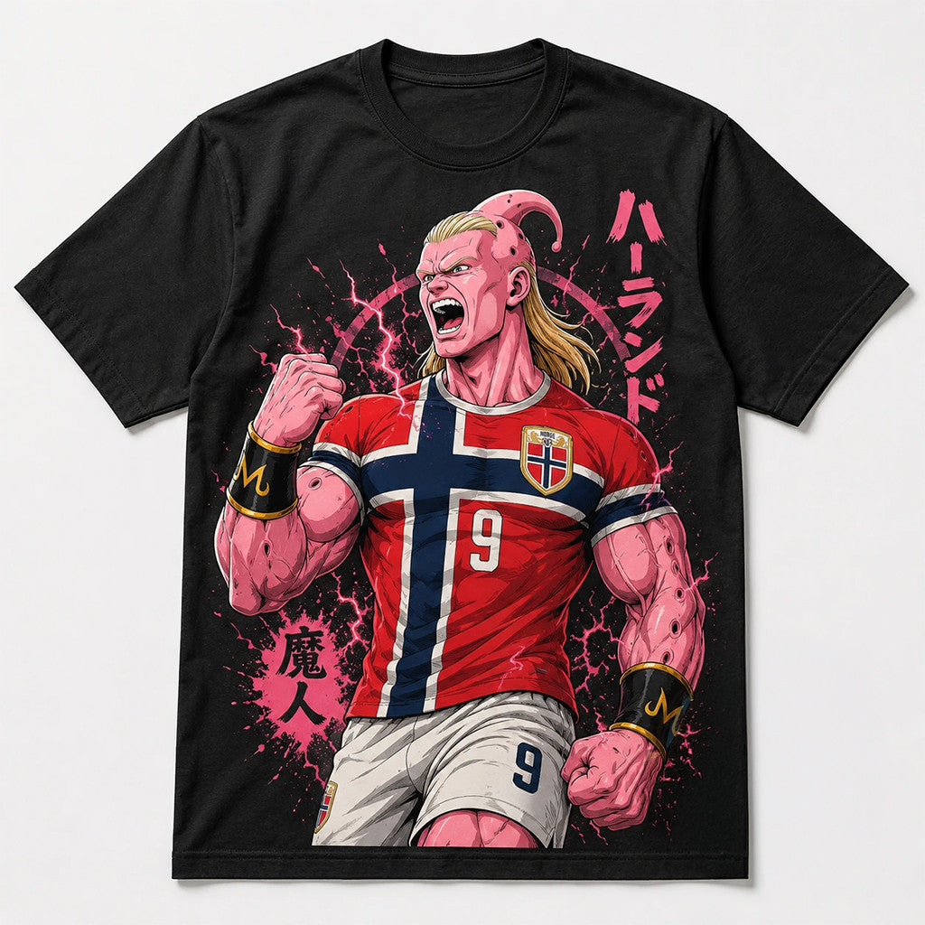 Erling Haaland Majin Buu Dragon Ball Z Character T-Shirt Erling Haaland Norway World Cup Merch - Merchluma