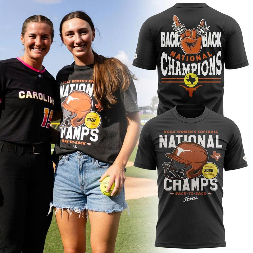 Texas Longhorns Back To Back 2026 Softball National Champions Shirt Texas Longhorns Merch - Merchluma