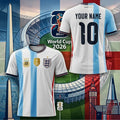 Personalized Argentina V England Merch FIFA World Cup 2026 T-Shirt Useful Gift For Husband - Merchluma