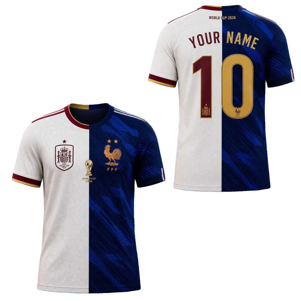 Personalized Spain X France 2026 FIFA World Cup Mashup T-Shirt Game Day Shirt Gift For Brother - Merchluma