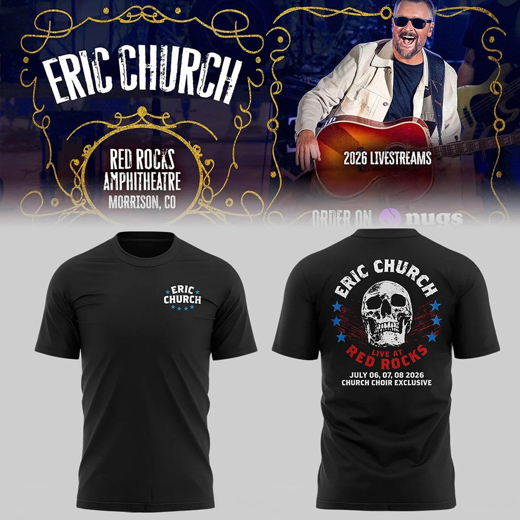 Eric Church Live At Red Rocks Amphitheatre T-Shirt 2026 Eric Church Tour Merch Music Fan Gifts - Merchluma