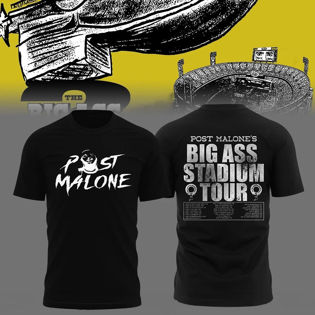 Post Malone Tour Merch 2026 The Big Ass Stadium Tour T-Shirt Best Gift For Music Fans - Merchluma