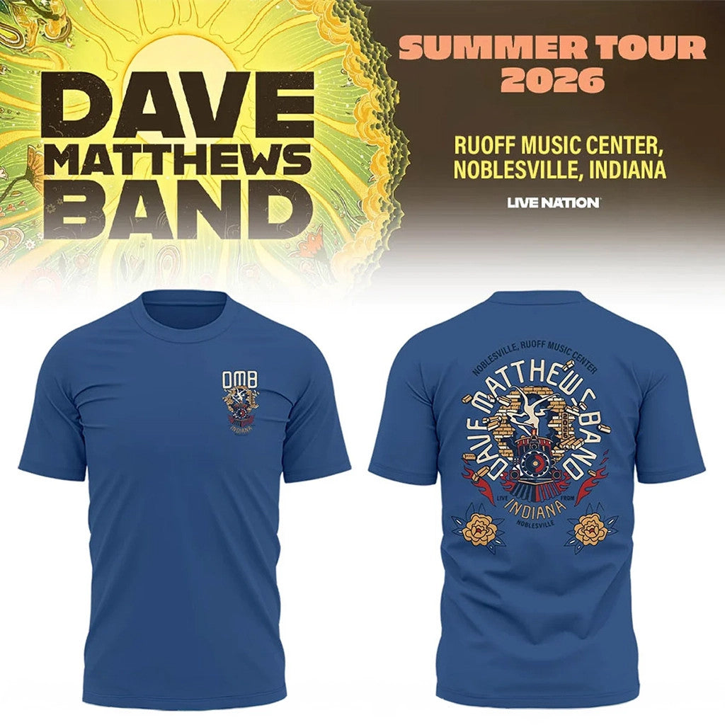 Dave Matthews Band Summer Tour 2026 Noblesville Indiana T-Shirt DMB Merch Best Gift For Husband - Merchluma