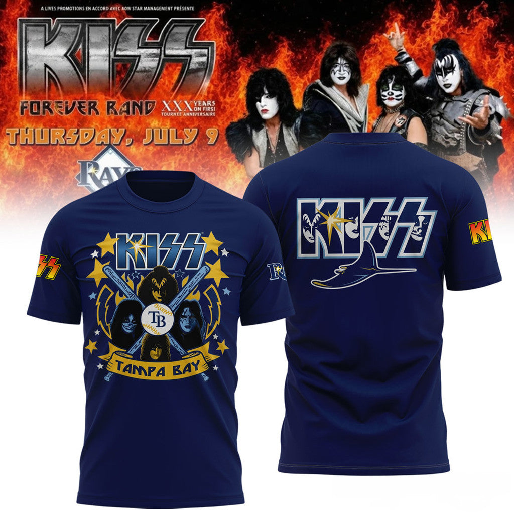 Tampa Bay Rays KISS Forever Band Tour 2026 T-Shirt KISS Merch Presents For Music Lovers - Merchluma