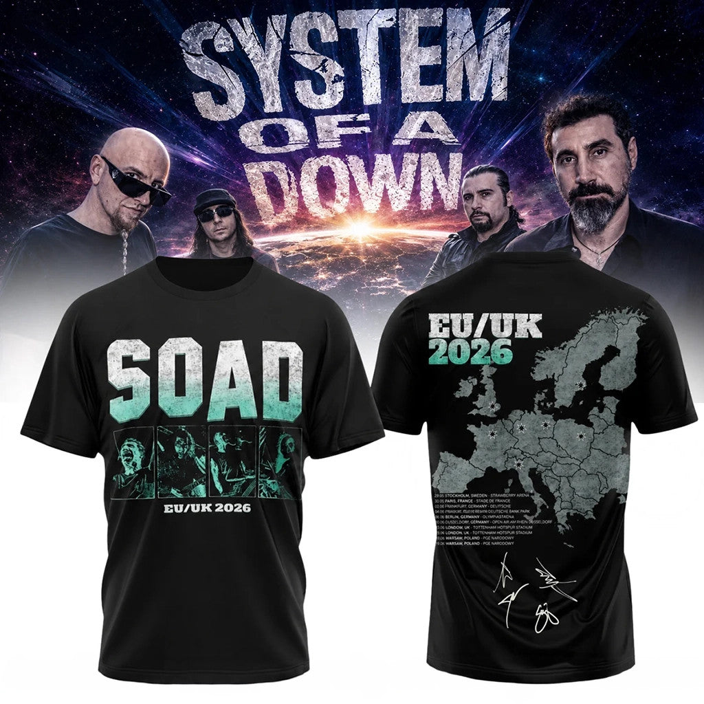 System Of A Down Merch 2026 SOAD EU UK Tour T-Shirt Gift Ideas For Music Lovers - Merchluma