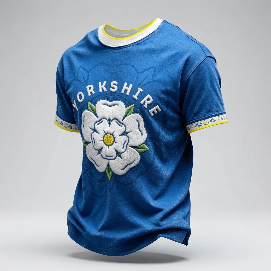 Yorkshire White Rose Emblem T-Shirt Northern English County Shirt Patriotic Gift Ideas - Merchluma