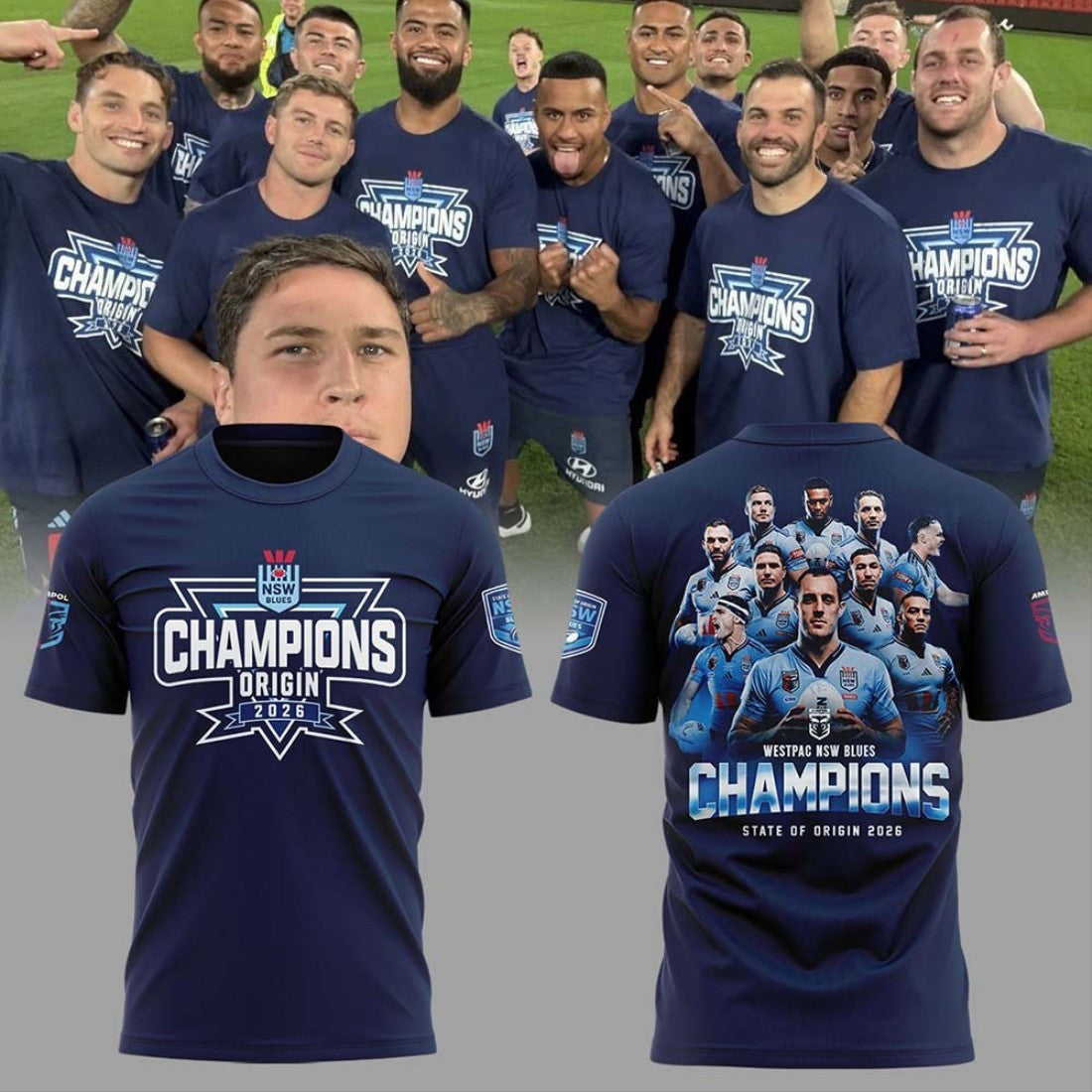 Westpac NSW Blues Champions State Of Origin 2026 T-Shirt NSW Blues Merch Gift For Fans - Merchluma
