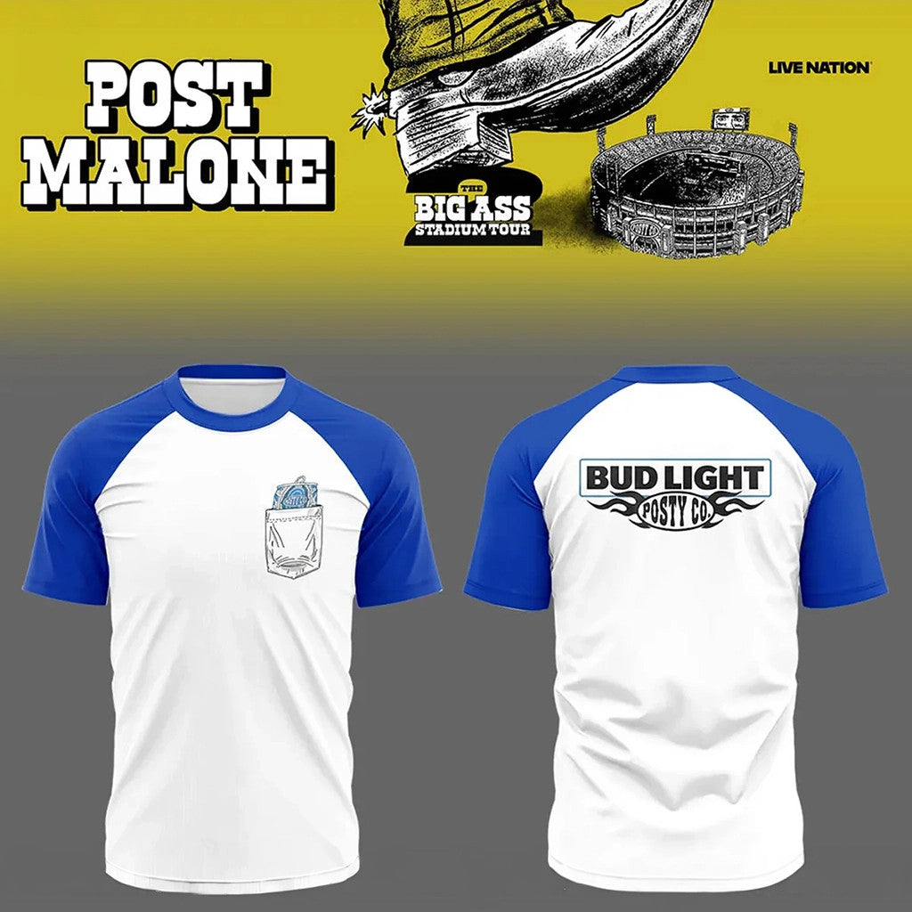 Post Malone Tour Merch 2026 The Big Ass Stadium Tour T-Shirt Gift For Music Fans - Merchluma