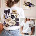 Baltimore Ravens T-Shirt Floral Bow Football Patch Merch Retro Gifts For Fans - Merchluma