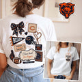 Chicago Bears Mom T-Shirt Chicago Bears Floral Bow Football Patch Clothes Gifts For Her - Merchluma