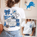 Detroit Lions Merch Detroit Lions Floral Bow Football Patch T-Shirt Unique Gift For Fan - Merchluma