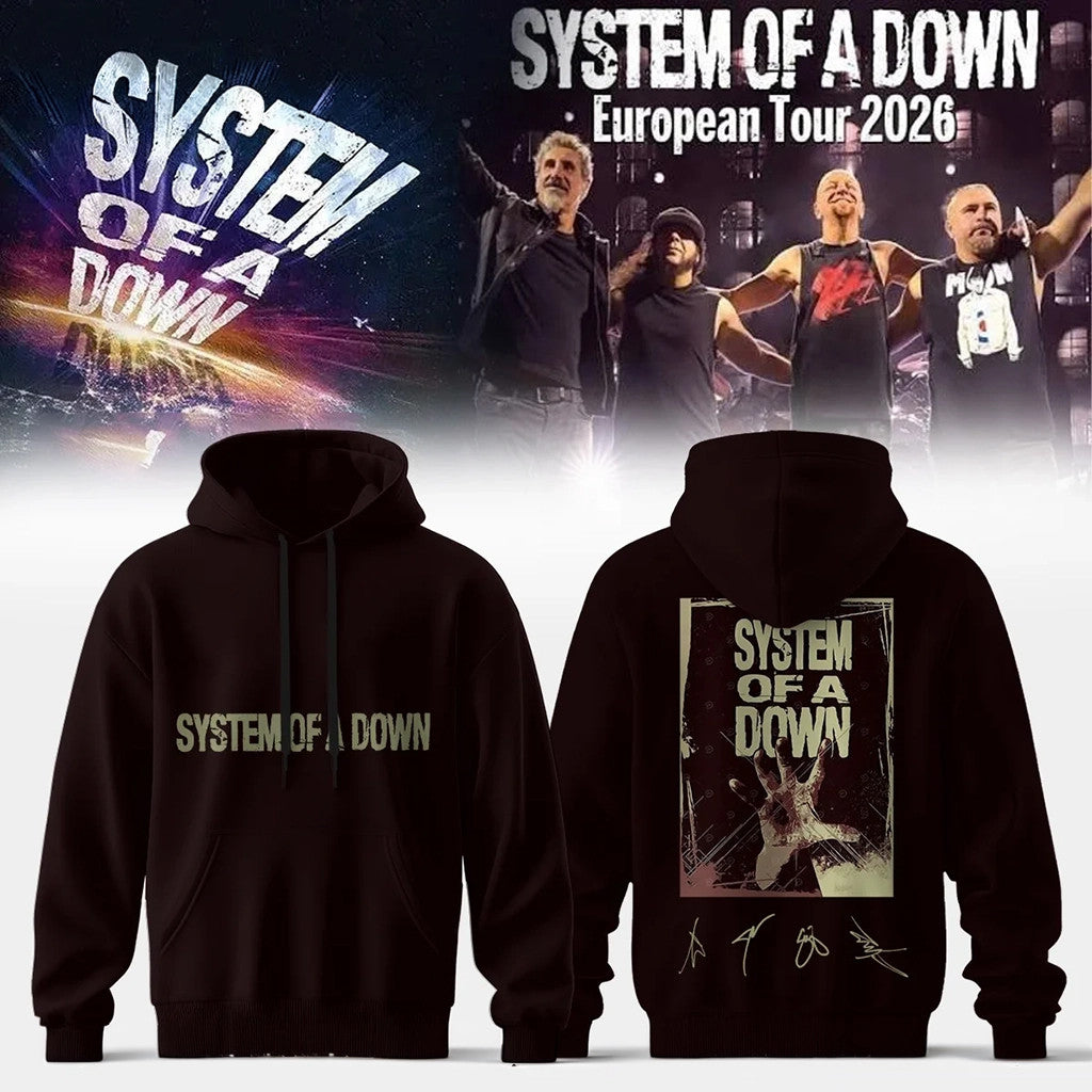 System Of A Down Europe UK Stadium Tour 2026 Signature Hoodie SOAD Band Merch Gift For Fans - Merchluma