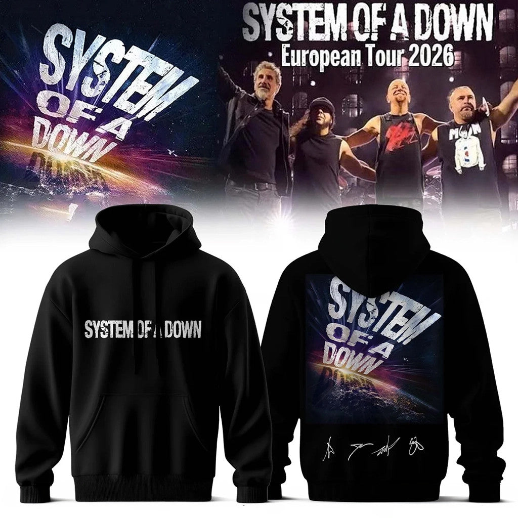 System Of A Down Europe UK Stadium Tour 2026 Signature Hoodie SOAD Concert Merch Gift For Fans - Merchluma