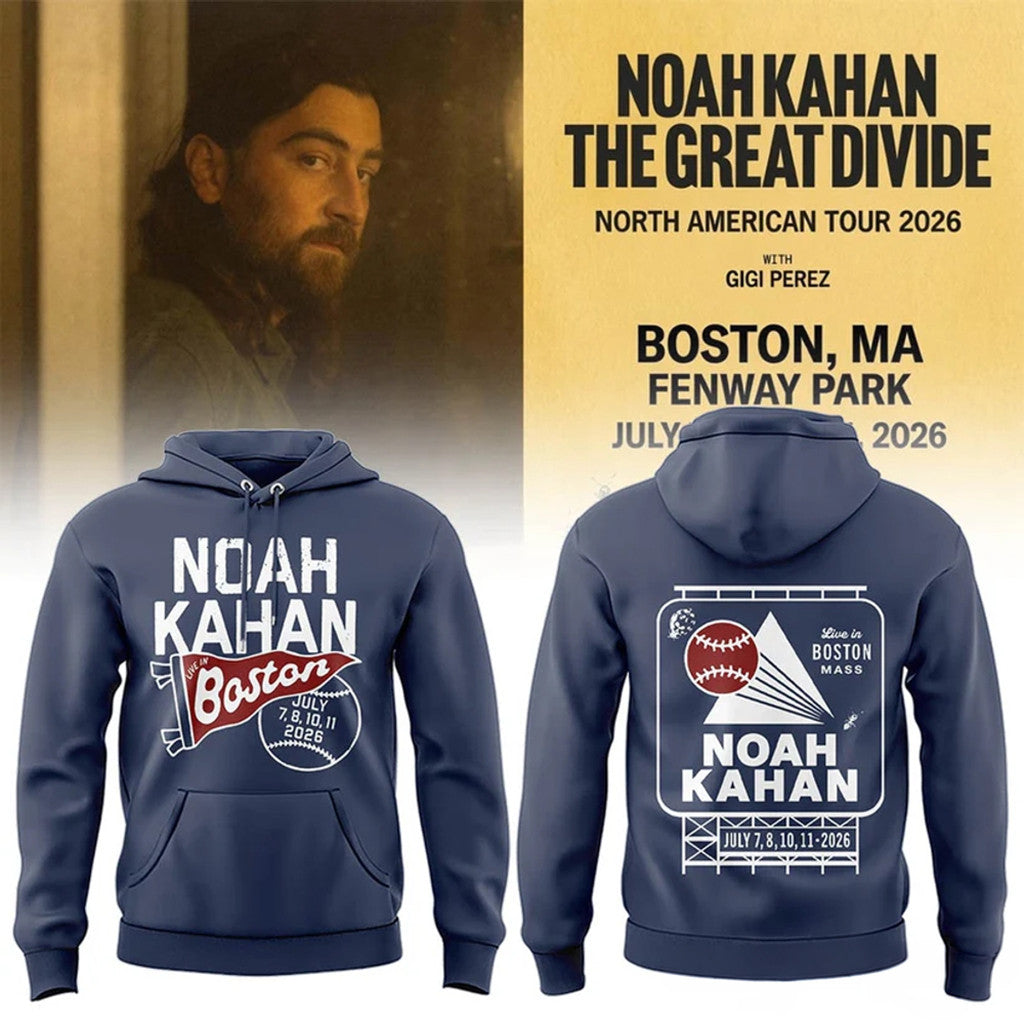 Noah Kahan X Boston Red Sox The Great Divide Tour 2026 Hoodie Noah Kahan Boston Merch Fan Gifts - Merchluma