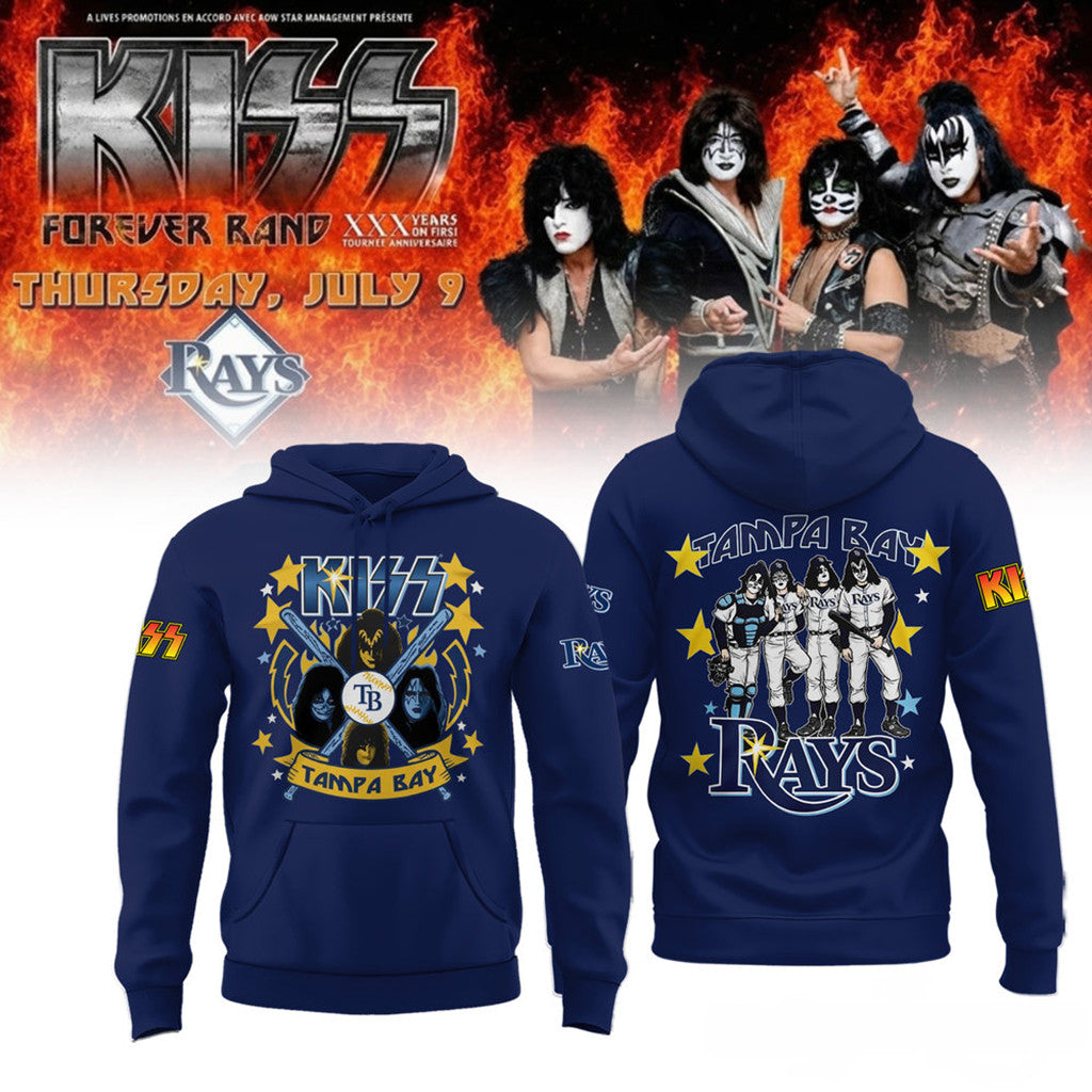 Tampa Bay Rays KISS Forever Band Tour 2026 Hoodie KISS Merch Music Lover Gift Ideas For Him - Merchluma
