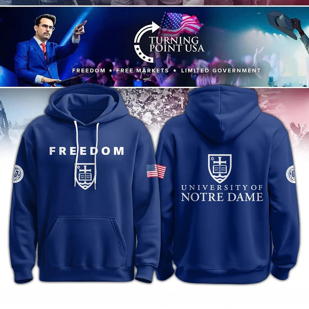 Notre Dame Campus Freedom X Turning Point USA Hoodie Turning Point Merch Gift For Him - Merchluma