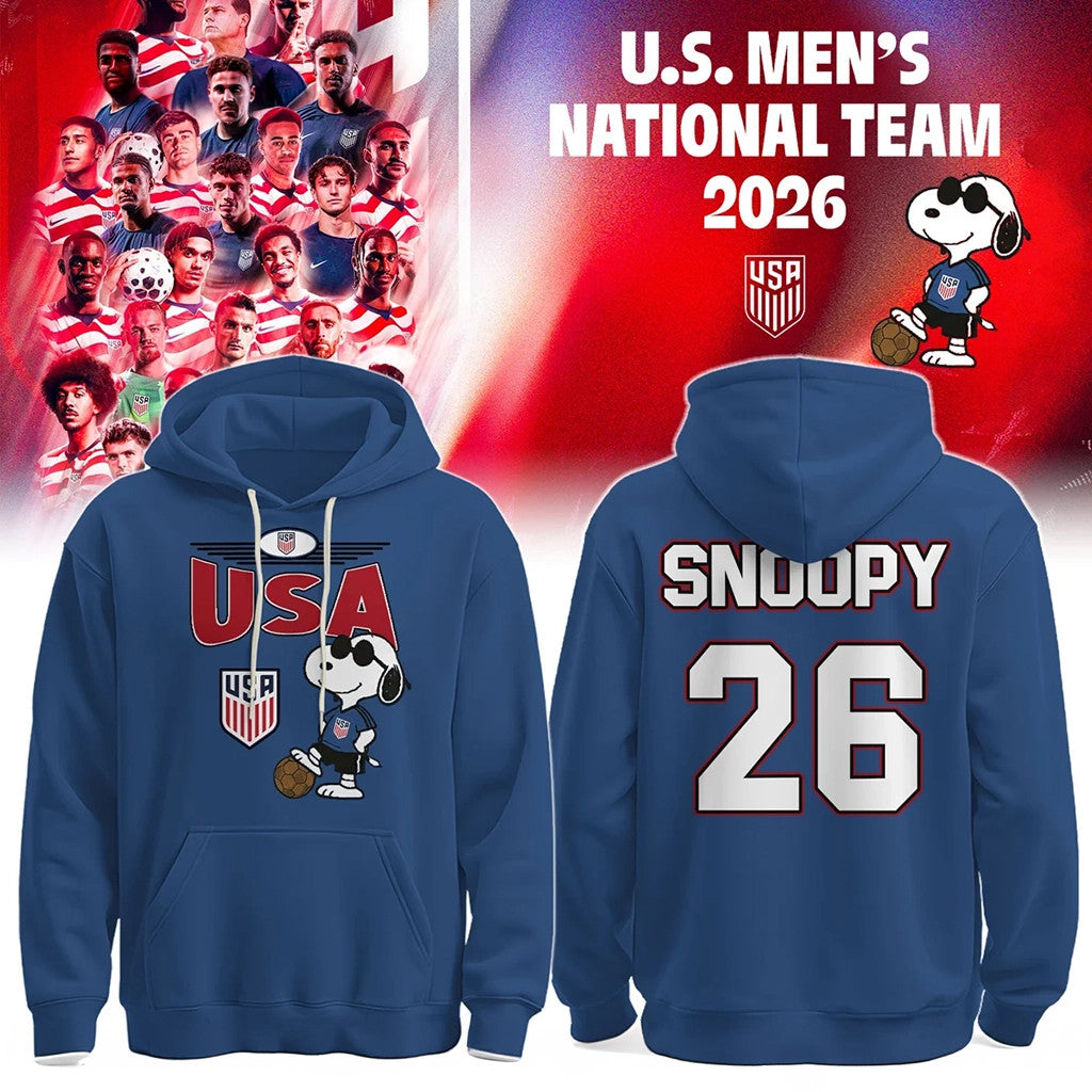 USA Soccer X Peanuts Hoodie 2026 USMNT Merch Soccer Fan Apparel Gift for Brothers - Merchluma