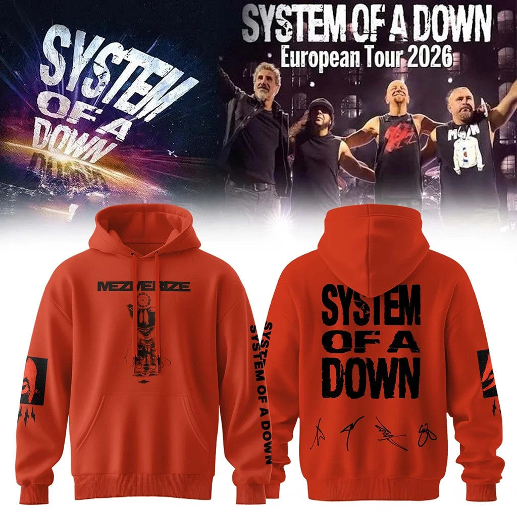 System Of A Down Europe UK Stadium Tour 2026 Signature Hoodie SOAD Merch Gift For Band Fans - Merchluma