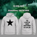 YE Merch 2026 Ye Live Concert Tour San Antonio White Hoodie Kanye West Tour Merch Fan Gifts - Merchluma