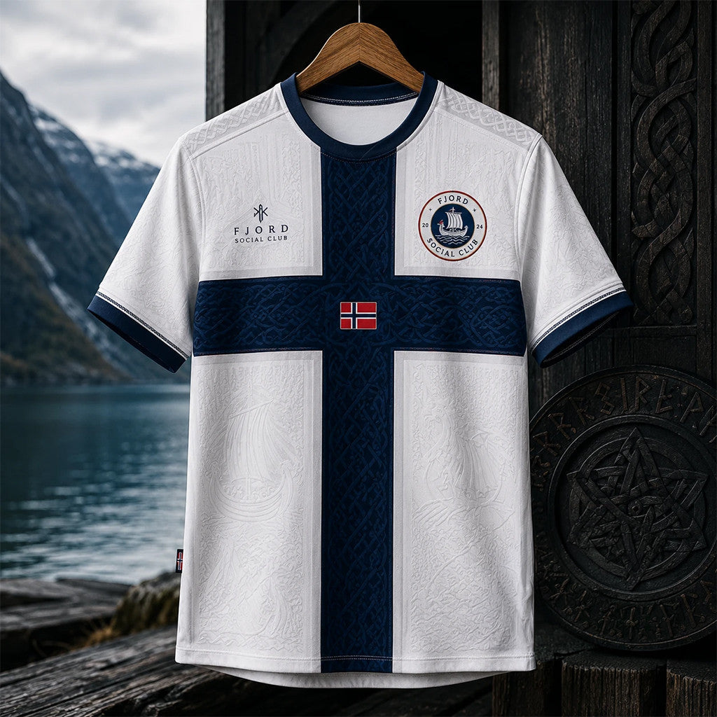 Norway National Team Fjord Social Club Viking Longship Jersey Norway World Cup Merch Gifts - Merchluma