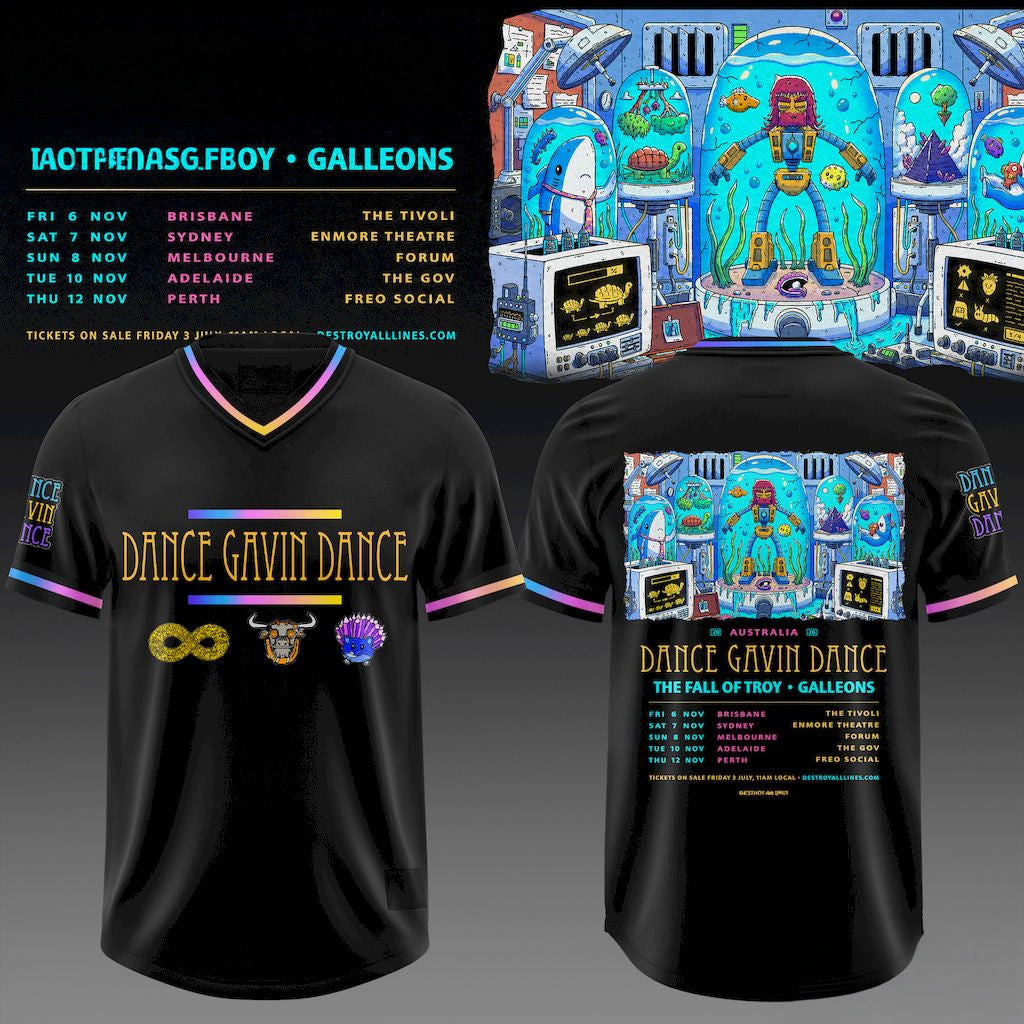 Dance Gavin Dance Australia Tour 2026 Jersey Shirt Dance Gavin Dance Merch Rock Fan Gifts - Merchluma