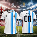 Personalized England X Argentina World Cup 2026 Matchup Split Jersey Shirt Football Fan Gear - Merchluma
