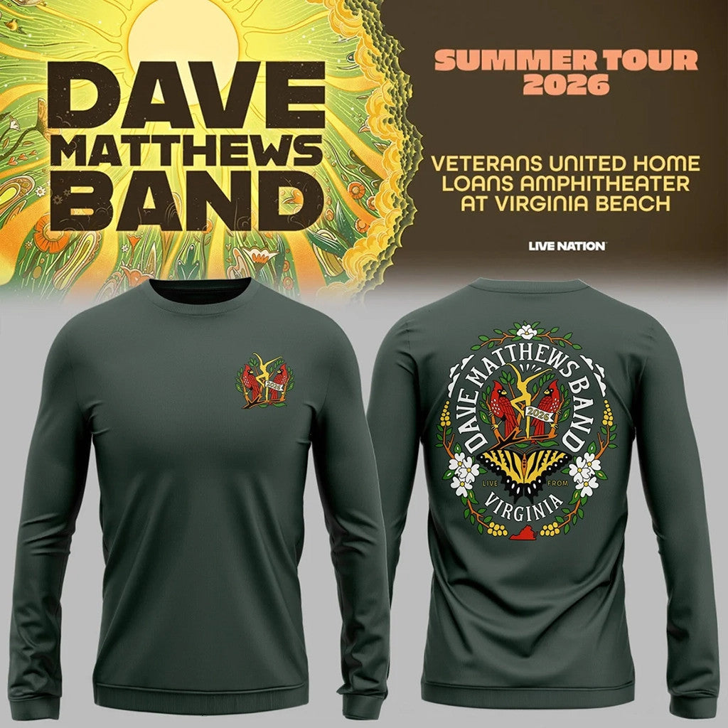 Dave Matthews Band Summer Tour 2026 Virginia Beach Long Sleeve Shirt DMB Merch Music Fan Gifts - Merchluma