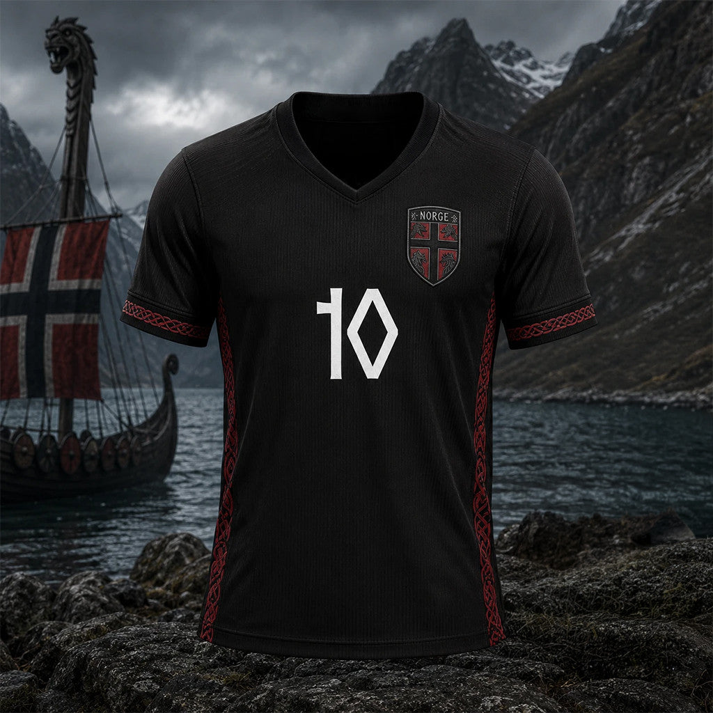 Norway National Football Team Viking Black Metal Inspired Football Jersey No 10 Jersey Fan Gear - Merchluma