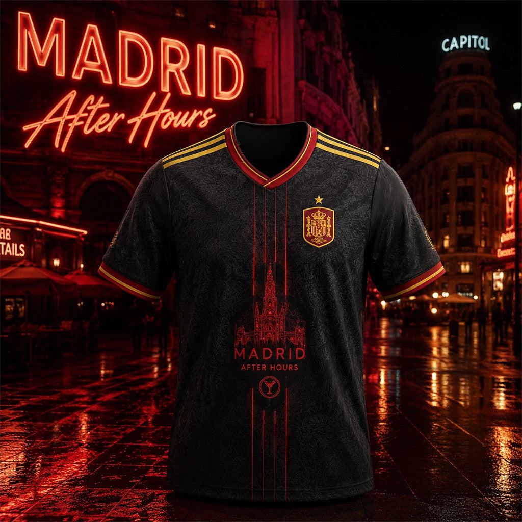 Spain National Football Team Madrid After Hours Football Jersey Spain World Cup 2026 Merch - Merchluma