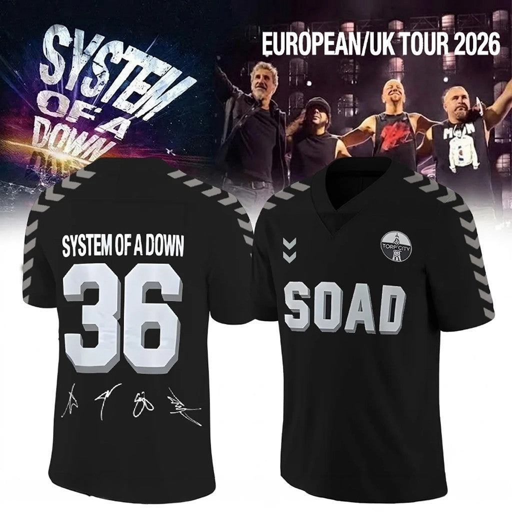 System Of A Down Merch 2026 SOAD Europe UK Stadium Tour 2026 Signed Jersey Gift For Music Fans - Merchluma