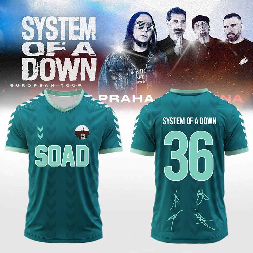 System Of A Down Merch 2026 SOAD Europe UK Stadium Tour Baseball Jersey Fan Apparel Signed - Merchluma