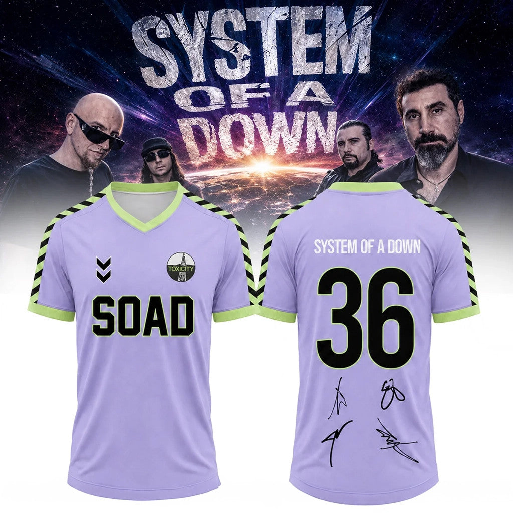 SOAD Merch 2026 System Of A Down Toxicity Tour Signature Jersey Cool Gift For Music Lovers - Merchluma