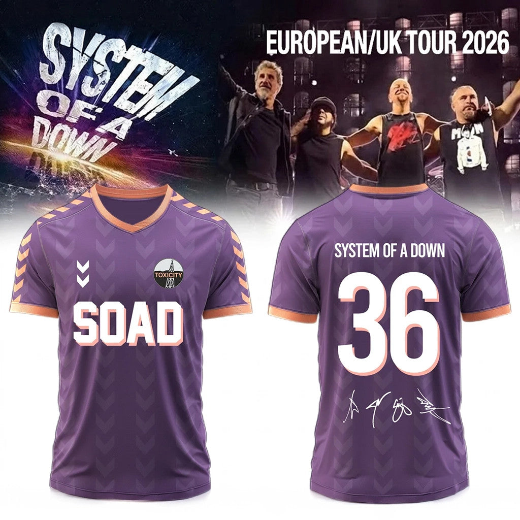 System Of A Down Merch 2026 SOAD Tour Toxicity Signed Jersey Music Related Gifts For Guys - Merchluma